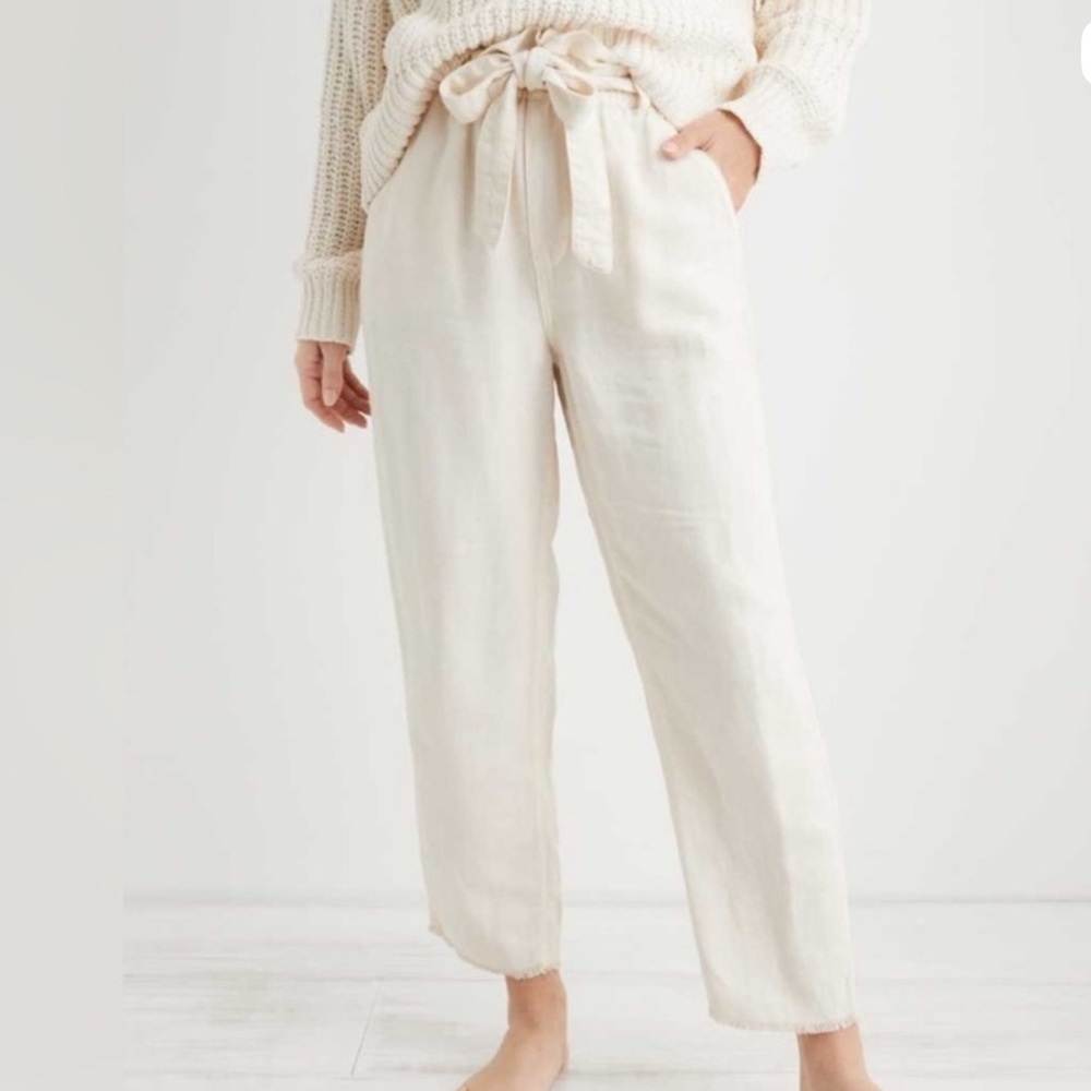 Aerie soft twill high-waisted pants